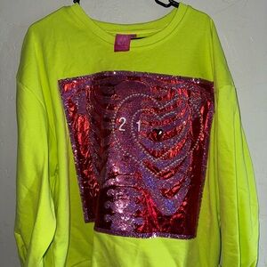 QUEEN OF SPARKLES Grinch Heart Grew Christmas Sweatshirt